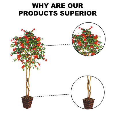 Fiberglass Material Artificial Azalea Tree 245CM Indoor Decoration