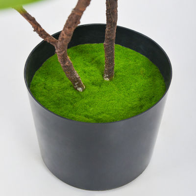 80cm Artificial Landscape Trees With Black Pot Preserved Moss Consise Style Green Yellow Leaves