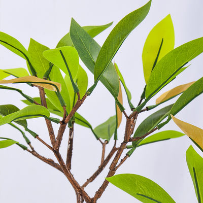 80cm Artificial Landscape Trees With Black Pot Preserved Moss Consise Style Green Yellow Leaves