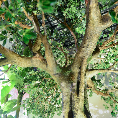 Living Room Artificial Banyan Tree No Sunlight S Shape Trunk Wide Leaf Cover Plant