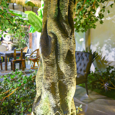 Living Room Artificial Banyan Tree No Sunlight S Shape Trunk Wide Leaf Cover Plant