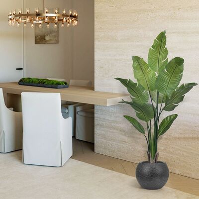 Haihong New Arrival Indoor Artificial Plants Realistic Bird Of Paradise Artificial Plant Tropical Palm Decoration Salon For Home