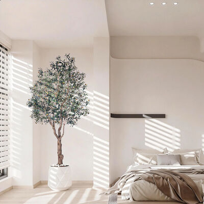 Premium Lifelike Olive Tree Artificial Plant - Focal Point Sizes 6.6FT/8.2FT/9.2FT, Real Touch Foliage for Luxury Villa & Restaurant Interior Design