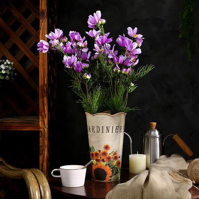 Pink Yellow Purple Colored Flower Fake Jasmine Vintage Lifelike Potted Plants