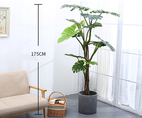 175cm Height Artificial Tropical Tree Green Foliage Plant Monstera For Home Decor