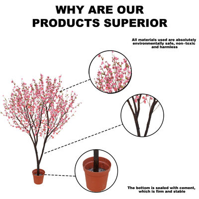 180cm Potted Cherry Blossom Tree Decoration Plant Artificial Flower Bonsai
