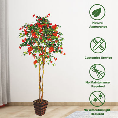 Fiberglass Material Artificial Azalea Tree 245CM Indoor Decoration