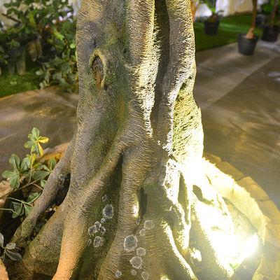 Living Room Artificial Banyan Tree No Sunlight S Shape Trunk Wide Leaf Cover Plant