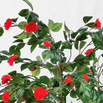 Artificial Camellia Potted Plant No Litght Fresh Leaves Red And Green Mixed Plant Indoor Decor