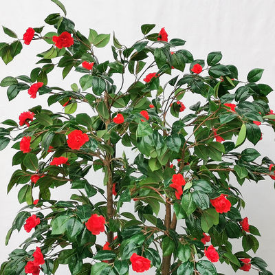 Artificial Camellia Potted Plant No Litght Fresh Leaves Red And Green Mixed Plant Indoor Decor