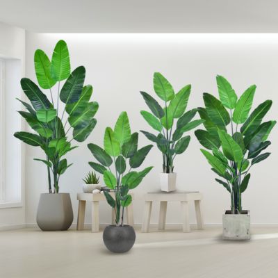 Faux Traveller's Palm Tree (artificial birds of paradise plant) - 180cm/210cm Realistic PE Leaf Artificial Plant for Indoor Outdoor Decor