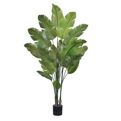 हाइहोंग नई आगमन इनडोर कृत्रिम पौधे यथार्थवादी पक्षी स्वर्ग कृत्रिम पौधे उष्णकटिबंधीय हथेली सजावट सैलून घर के लिए