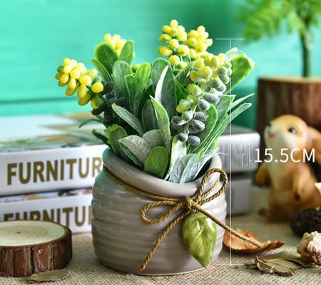 Potted Artificial Wheat Ear Colorful Flower Home Office Desk Decor